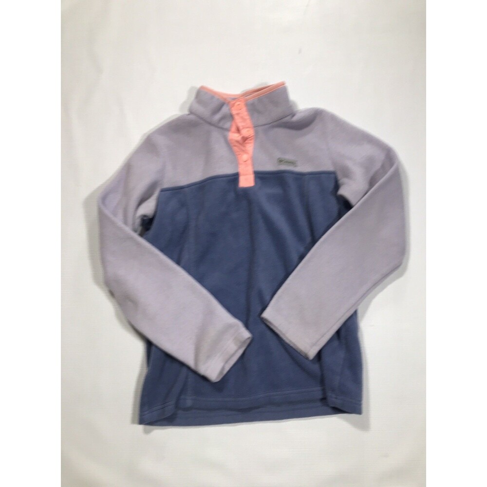 Columbia Mountain 1/4 Snap Fleece Pullover Purple Orange Girls LARGE